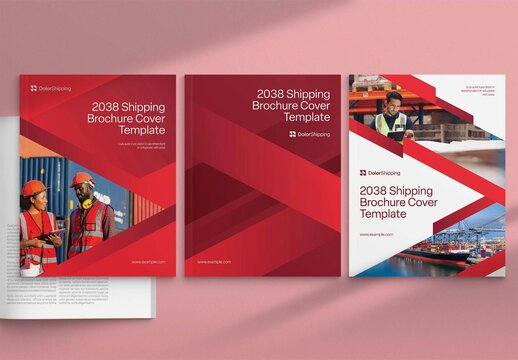 Modern Corporate Brochure & Report Cover Template in Transport, Logistics & Shipping Industry Theme