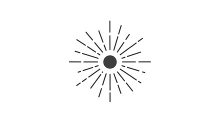 Obraz premium Black Simple Sun Icon Design Element.
