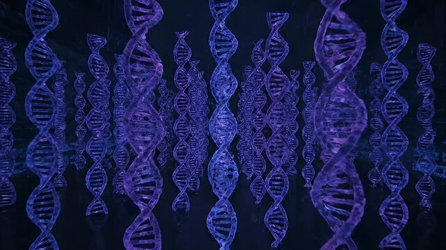 Deep Purple Molecular Data Forest of Pulsing DNA Server Strands