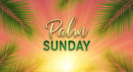Palm sunday background with leaves