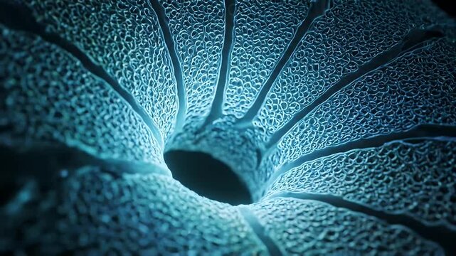 Abstract Geometric Bio-Architecture with Intricate Voronoi Pattern Glow