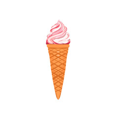 strawberry flavored funnel ice cream without background