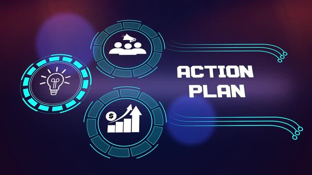 Business action plan and strategic goal setting for corporate success, financial growth and professional team collaboration idea