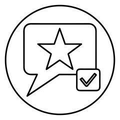 Fototapeta premium Verified Customer Review Line Icon - Satisfaction Rating and Feedback