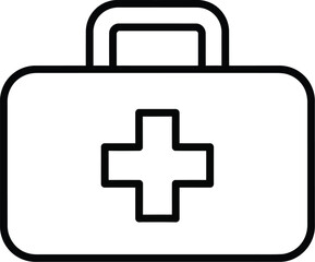 Obraz premium Medical Briefcase Line Icon for Doctor Bag, First Aid and Healthcare Emergency Concept