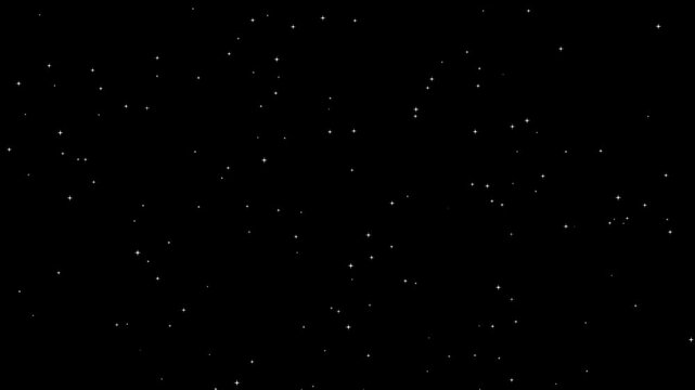 Twinkling stars background animation with shooting stars on black background. Mesmerizing starry night sky timelapse, beautiful night sky. Loop able beautiful stars twinkling at night. 4k video.