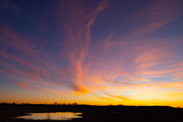 sunset over the river