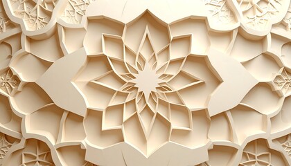 Paper Cut Style Islamic Pattern Background for Ramadan