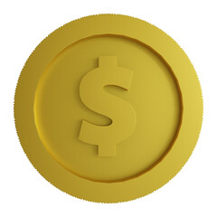 Obraz premium Realistic 3D illustration of a dollar coin symbol on a gold coin for digital finance concept