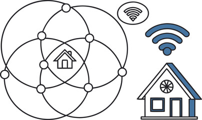Smart Home AI Hub Icon with Simple Geometric Design for Connected Living