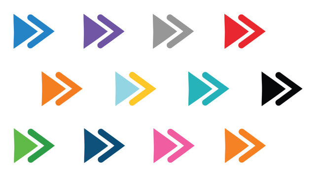 Colourful Arrows Set, vector illustration of numbered bullet points