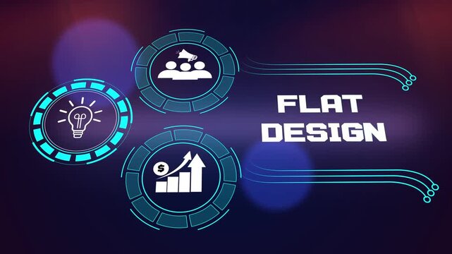 Strategic flat design elements for enhancing corporate identity, user interface aesthetics and innovative visual communication