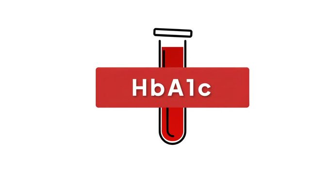 HbA1c Test Animation &ndash; Glycated Hemoglobin Diabetes Blood Diagnostic Concept