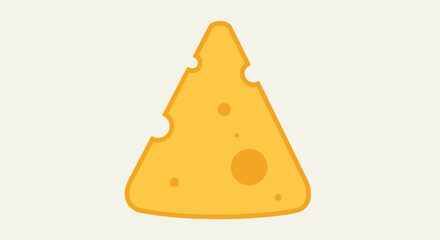 A triangular piece of cheese with holes.