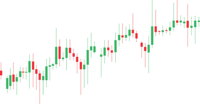 Stock Market Candlestick Chart Background with Green and Red Trading Bars