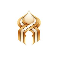 Abstract Golden Islamic Dome and Archway Symbol - Luxury Design Element