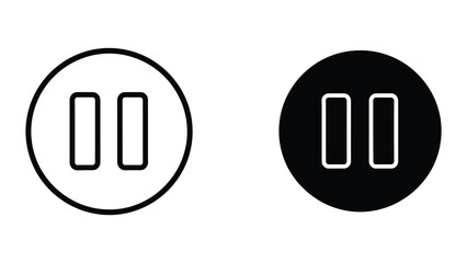 Obraz premium Black and White Pause Icons