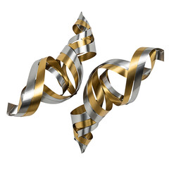 Abstract Metallic Swirls in Gold and Silver