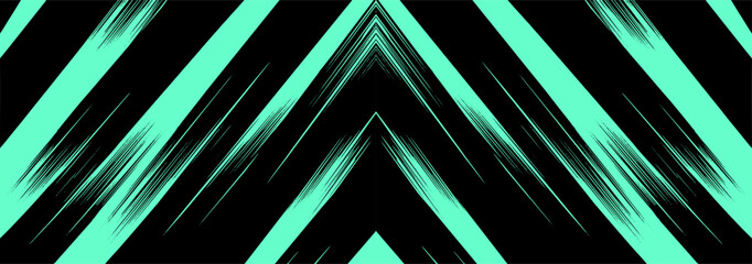 Fototapeta premium Abstract diagonal light streaks background banner in cyan and black colors