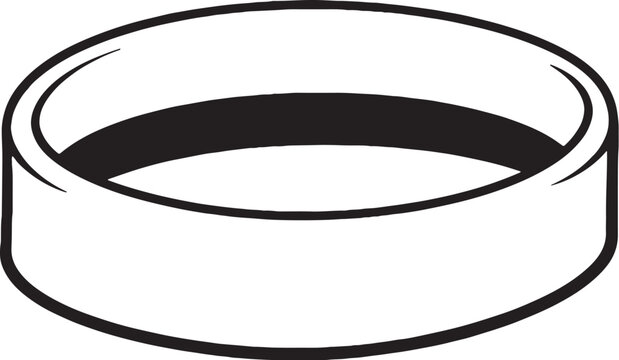 Tennis Sweatband Headband 3D Line Art Black White EPS