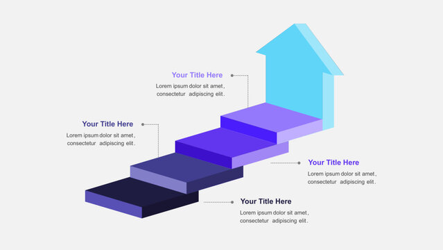  3D Steps Infographic for Business Growth