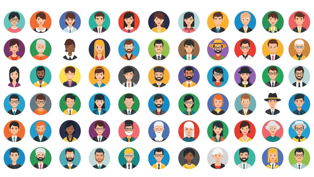 Diverse People Avatars Collection: Men and Women, Professionals, Diverse Faces