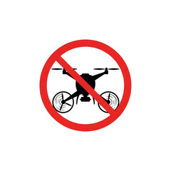 Drone Prohibited Sign on White Background