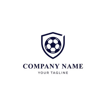 Modern Football Club Logo Template with Shield and Ball.
