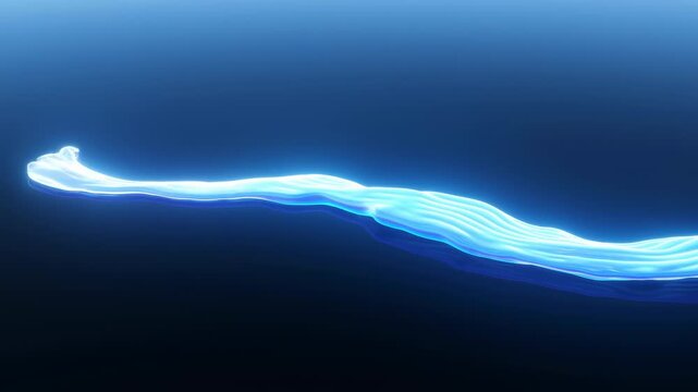Electric Indigo Streak Flows Seamlessly Across Shadowed Environment With Glowing Highlights