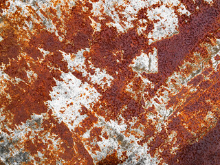 Fototapeta premium Rust iron rusty steel background old sheet brown orange color effect weathered wall floor rough pattern seamless dirty grounge metallic damaged rusted textured backdrop industrial material scratch