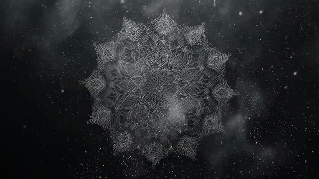 Stylish ornamental Mandala Grey pattern background sacred geometry symmetry texture lavish design spiritual ornament abstract wallpaper for branding decoration meditation print premium quality asset