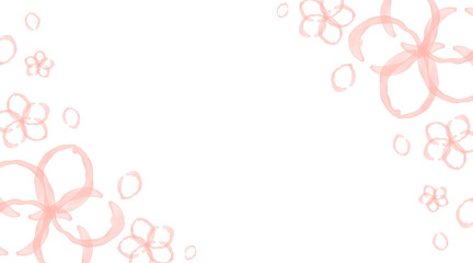 Watercolor Sakura Frame Background © Hisashi Kawahira