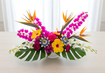 Obraz premium A colorful floral arrangement on a table