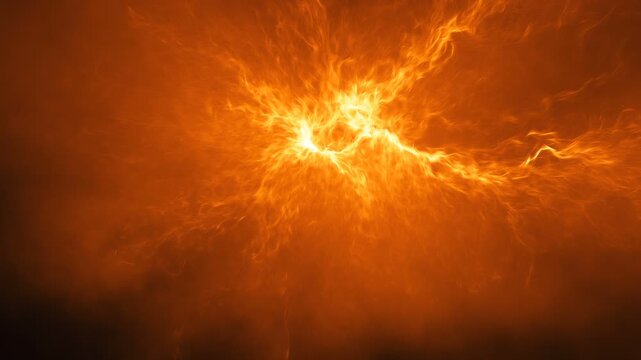 Concept animation of a newborn star, object gathering mass from its parent cloud not hot enough for nuclear fusion