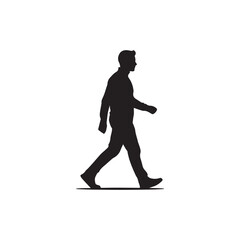 Fototapeta premium Silhouette man walking vector flat illustration design. Man silhouette walking.