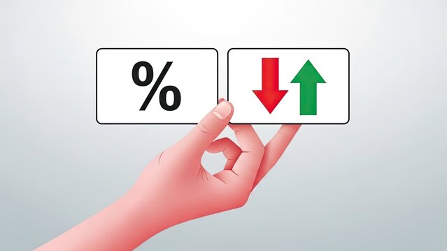 Hand Adjusting Percentage with Up and Down Arrows