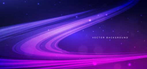 Obraz premium Abstract wave lines technology digital network and dot blur background.