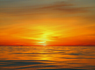 a serene sunset over the ocean