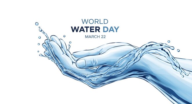 Water Figures Caring for Earth Symbolizing Sustainability