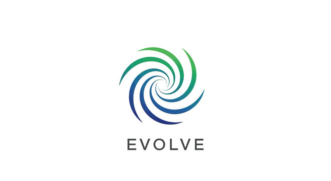 Abstract dynamic swirl circle logo vector
