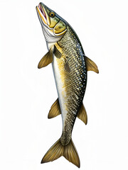 Pike animal png freshwater fish png predatory fish png large fish png northern pike png aquatic animal png transparent background image