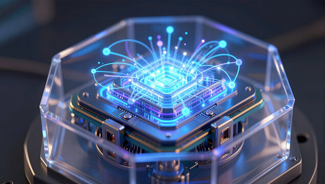 Cryogenic Quantum Core AI Processor (16:9)