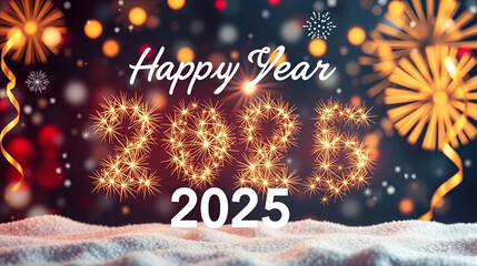Festive happy new year 2025 background