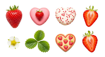 Fototapeta premium Sweet Strawberry Collection with Heart-Shaped Delights