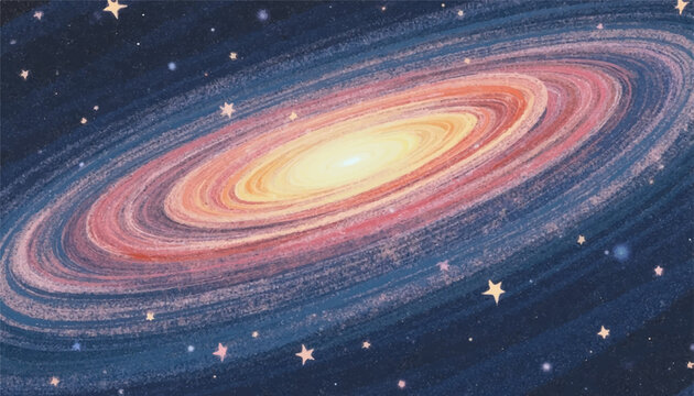 Vibrant illustration of a distant galaxy.