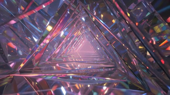 Abstract Crystal Tunnel Stock Video Footage