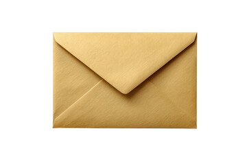 Golden envelope with textured paper surface against a black background metallic, Isolated On White Background, Png Transparent