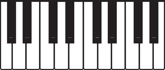 Naklejka premium Black and white piano keyboard keys music instrument 2