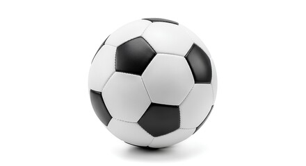 Naklejka premium Classic Black and White Soccer Ball on White Background 3.