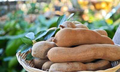 Sweet tamarind in the basket